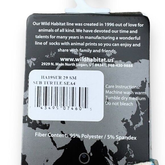 Wild Habitat Sublimation Socks "Sea Turtle" Youth One Size Fits Most - Picture 3 of 3